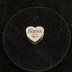 Pandora Nana Heart Charm Bead S925 Sterling Silver